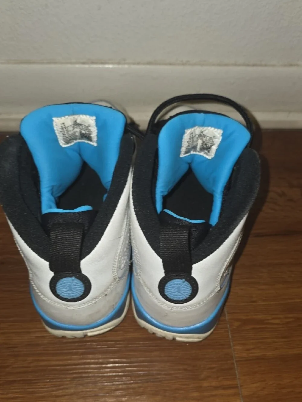 Nike Kids White and Blue High-Top Sneakers